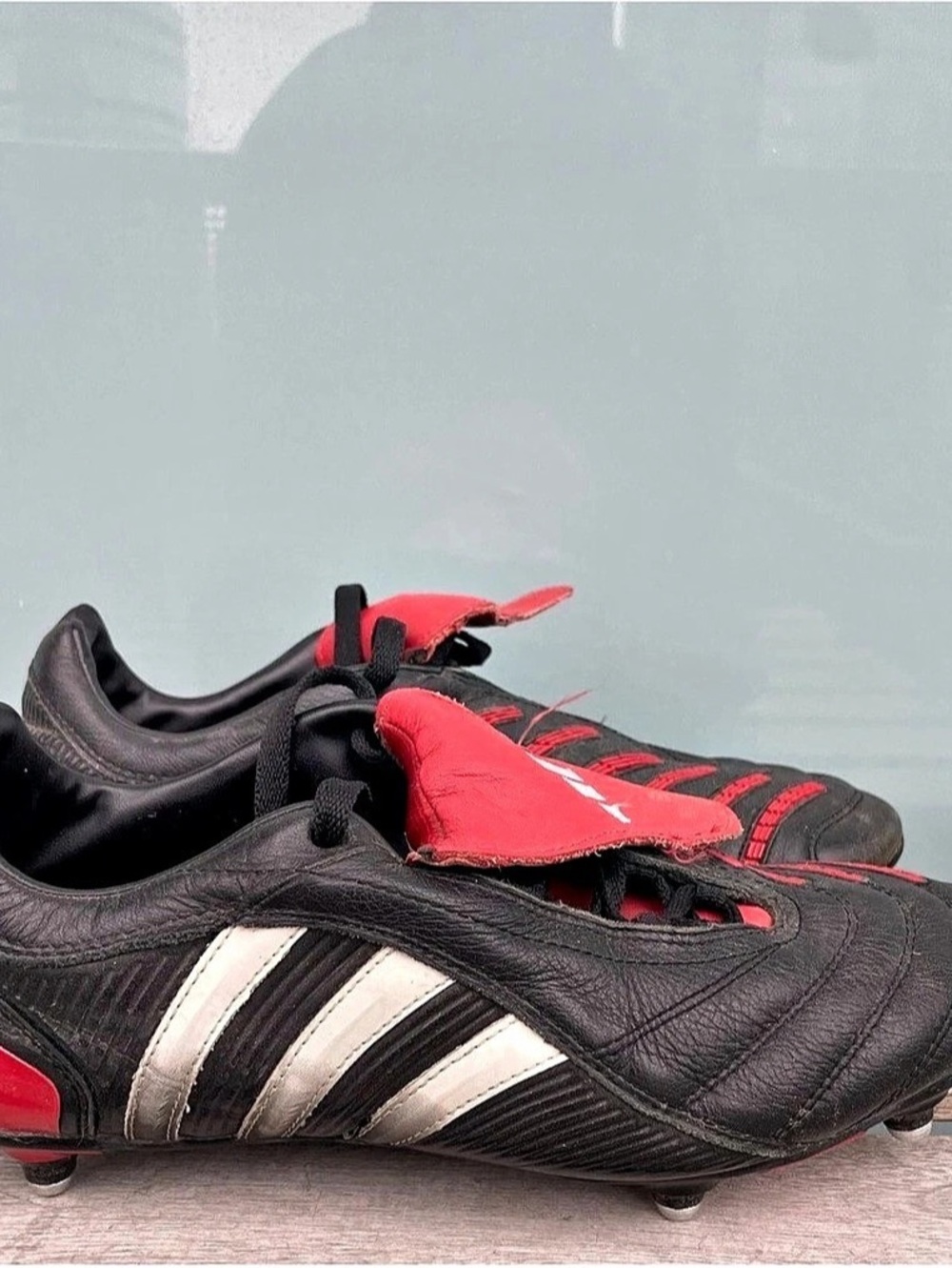 2004 Adidas Predator Pulse SG Red Black Soccer Cleats Size 9